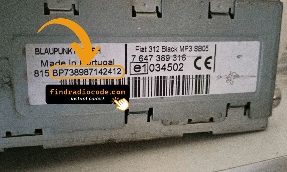 Lancia Ypsilon radio serial number label location